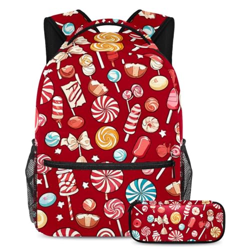 Cartable et sac à dos bonbon rouge robuste contre l'usure pour une année scolaire sereine