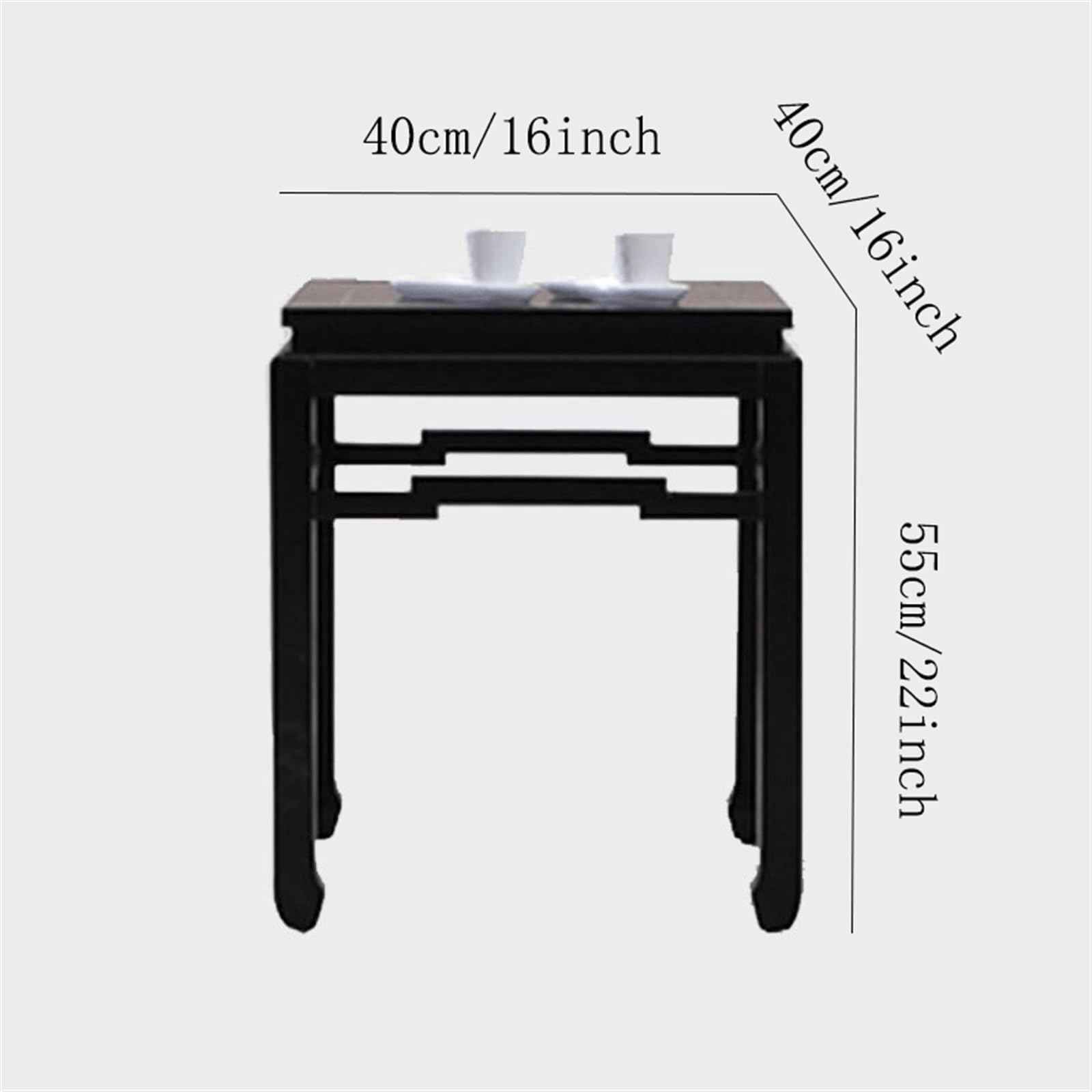Tavolo da tè per soggiorno Tavolino laterale for divano, tavolino da caffè piccolo in legno, tavolino rimovibile, tavolino nero massiccio for soggiorno, camera da letto, studio ecc. Tavolino da caffè