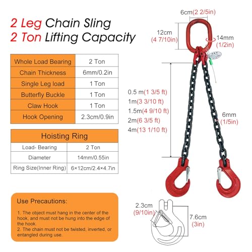 Chaîne de levage pour palan pour manutention de charges 2t - 8