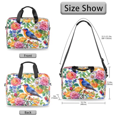 Bolso para portátil 16 pulgadas flores y animales impermeable miniatura 6