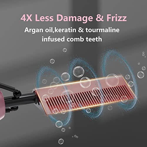 500 Degree Hot Comb Hair Straightener,Temperature Adjustable Plug In Hot Comb,60 Min Shut Off Press Comb,Ceramic Heat Comb,Hot Comb Electric For Wigs,Pink Hot Combs For Natural Black Hair… #TOP4