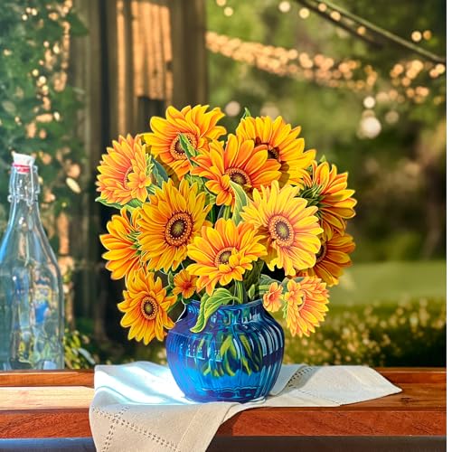 image for Freshcut Paper Pop Up Cards, Sunflowers, 12 Inch Life Sized Forever Fl