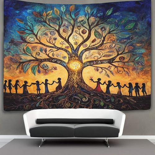 kaiyun Arazzo Di Albero della vita,180cmx230cm Da Appendere A Parete,Per Soggiorno Camera Da Letto E Altre Decorazioni Per La Casa Segno della pace