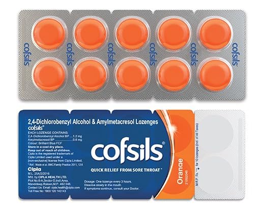 Cofsils Orange - Strip of 10 Lozenges
