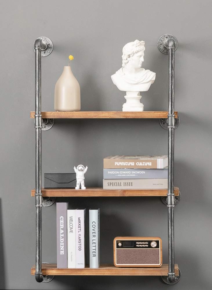Buy Industrial Retro Wall ed Iron Water Pipe Shelf/Bookcase/Shelving
