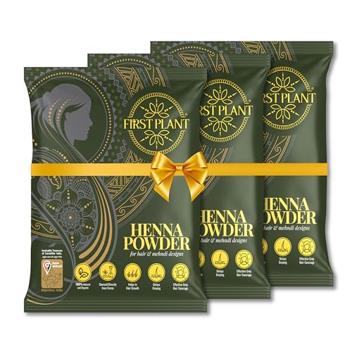 FIRST PLANT - Premium Rajasthani HENNA POWDER, 100% ORGANIC Henna...