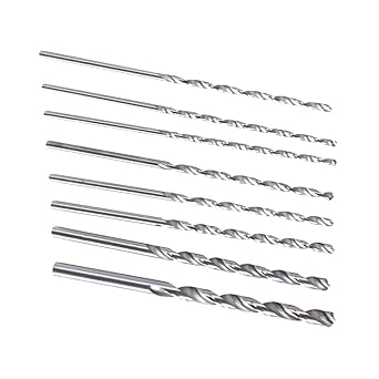 ARTIBETTER 8pcs Twist Drill Bit Set High Steel Drill Set Extra Long Bit Set Drilling Tools For Copper Aluminum Zinc Alloy Tile Concrete Brick Glass Wood Ceramic 1X20CM