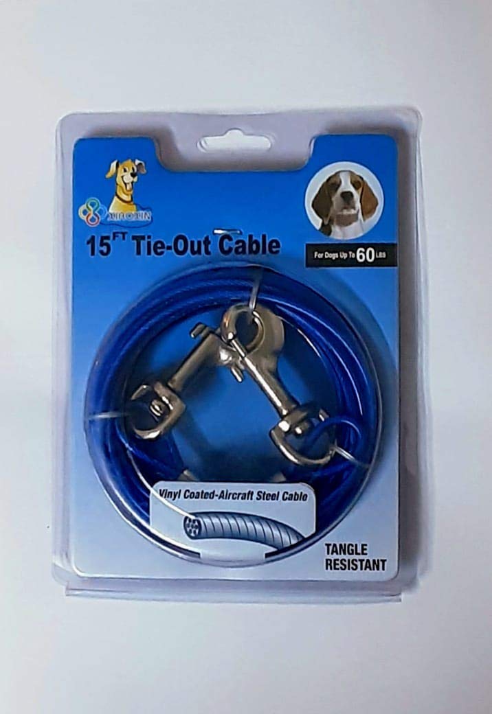 Petlicious & More Heavy Pet Tie Out Cable for Dog up to 60 lbs, 15-Feet (B08P7TZYVT) Amazon Price History, Amazon Price Tracker