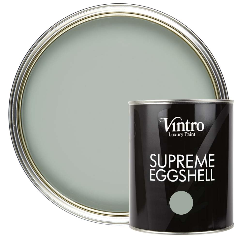 Vintro Paint Duck Egg Eggshell Paint 1L - Satin Finish - Washable Interior/Exterior Paint - Green