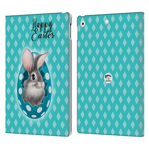 Étui portefeuille en cuir lapin de Pâques pour iPad 10.2 protection Animal Club International