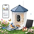 LIWAN Bird Feeder with Camera Solar Powered, 1 Year Trial AI Identify, 2K Live Video, Smart Bird Feeder Camera Wireless Outdoors, 2.4GHZ WiFi, Instant Arrival Alerts, Ideal Gift for BirdLovers
