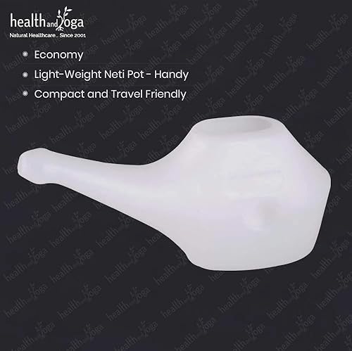 Miniatura 10 de HealthAndYoga™ QwikFlo Kit de enjuague sinusal ligero Neti Pot - Olla Neti compacta para niños y adultos - Olla de lavado de nariz apta para viajes