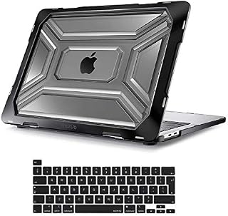 MOSISO Compatible with MacBook Pro 13 inch Case M2 2022 2021 2020 M1 A2338 A2289 A2251 with Touch Bar Touch ID, Protective Heavy Duty Plastic Hard Shell with TPU Bumper&Keyboard Cover, Black