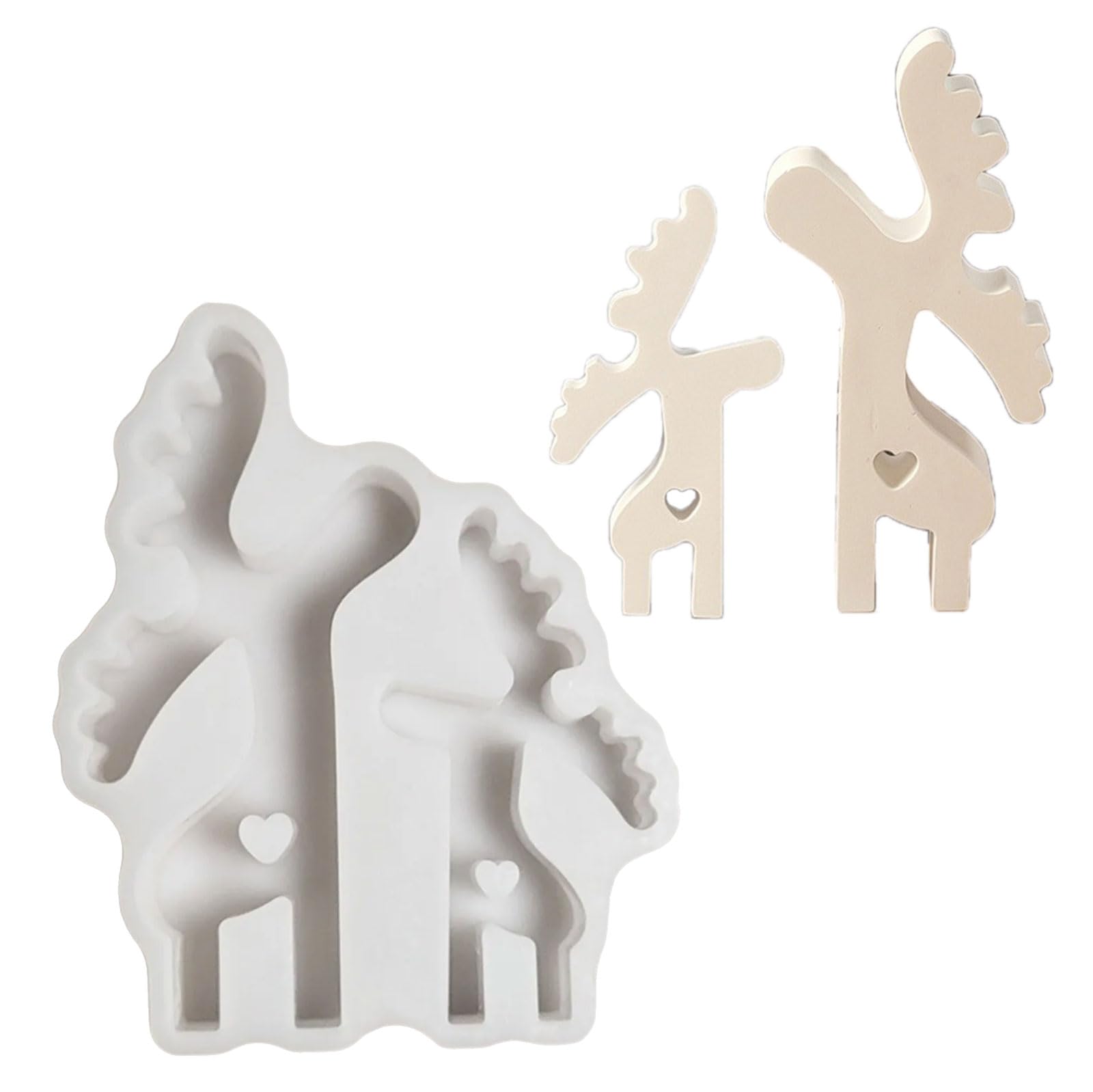 Qusinfc Reindeer Molds Christmas Elks Silicone Plasters Molds Ornament Castings Making Reindeer