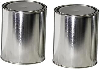 Generic Empty Metal Quart Cans (2), Silver