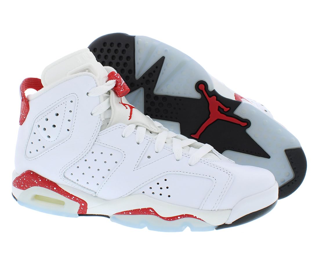 Nike Jordan Boy's Air Jordan 6 Retro (Big Kid) White/University Red/Black 5 Big Kid M