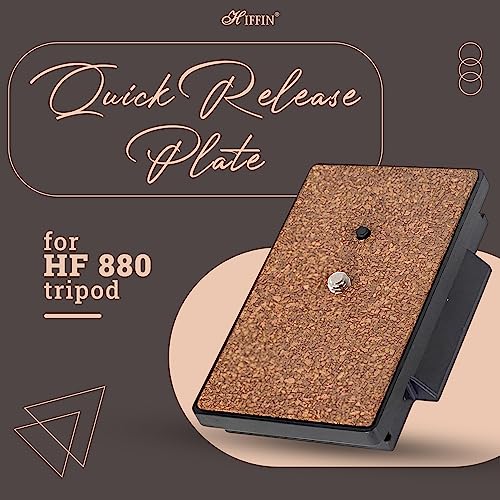 Image of HIFFIN Aluminum Tripod, Universal Lightweight Tripod with Carry Bag for All Smart Phones, Gopro, Cameras (Black) (880 Quick Release Plate)