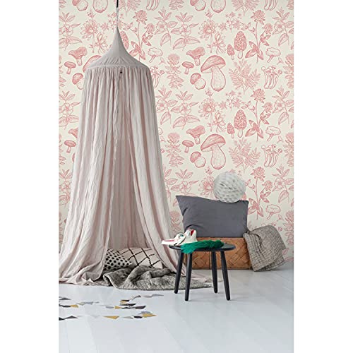 Papier peint panoramique plantes forestières beige meuble chambre salon moderne 290cm