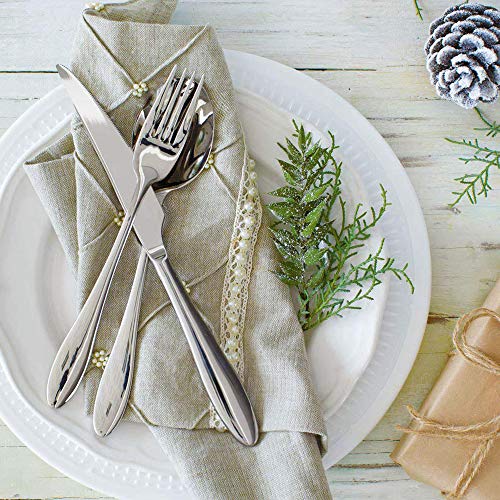 HaWare 32 Piece Cutlery Flatware Set, 100% Durable Stainless Steel Silverware with Knife Spoon Fork, Service for 8, Dishwasher Safe/Mirror Polished (Elegant Series) - Image 5