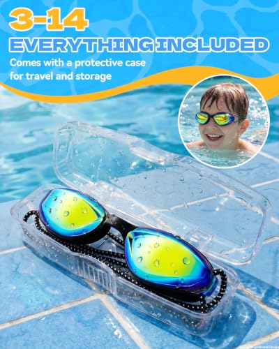Aegend Swim Goggles Kids 3-14 Anti-Fog Leak-Proof Pool Beach Vacation — view 5