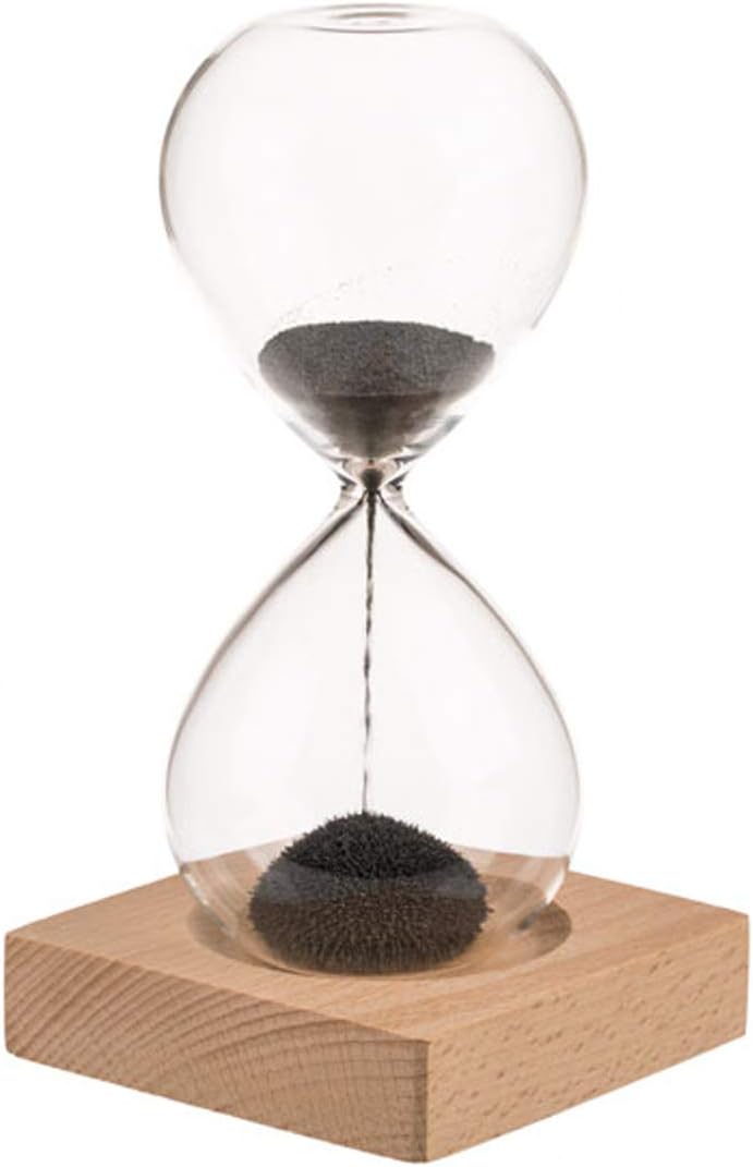 Bada Bing Hourglass Magnetic Height Approx. 16 cm approx. 1 Minute Hour Clock with Magnetic Sand Iron Chips Decoration 89