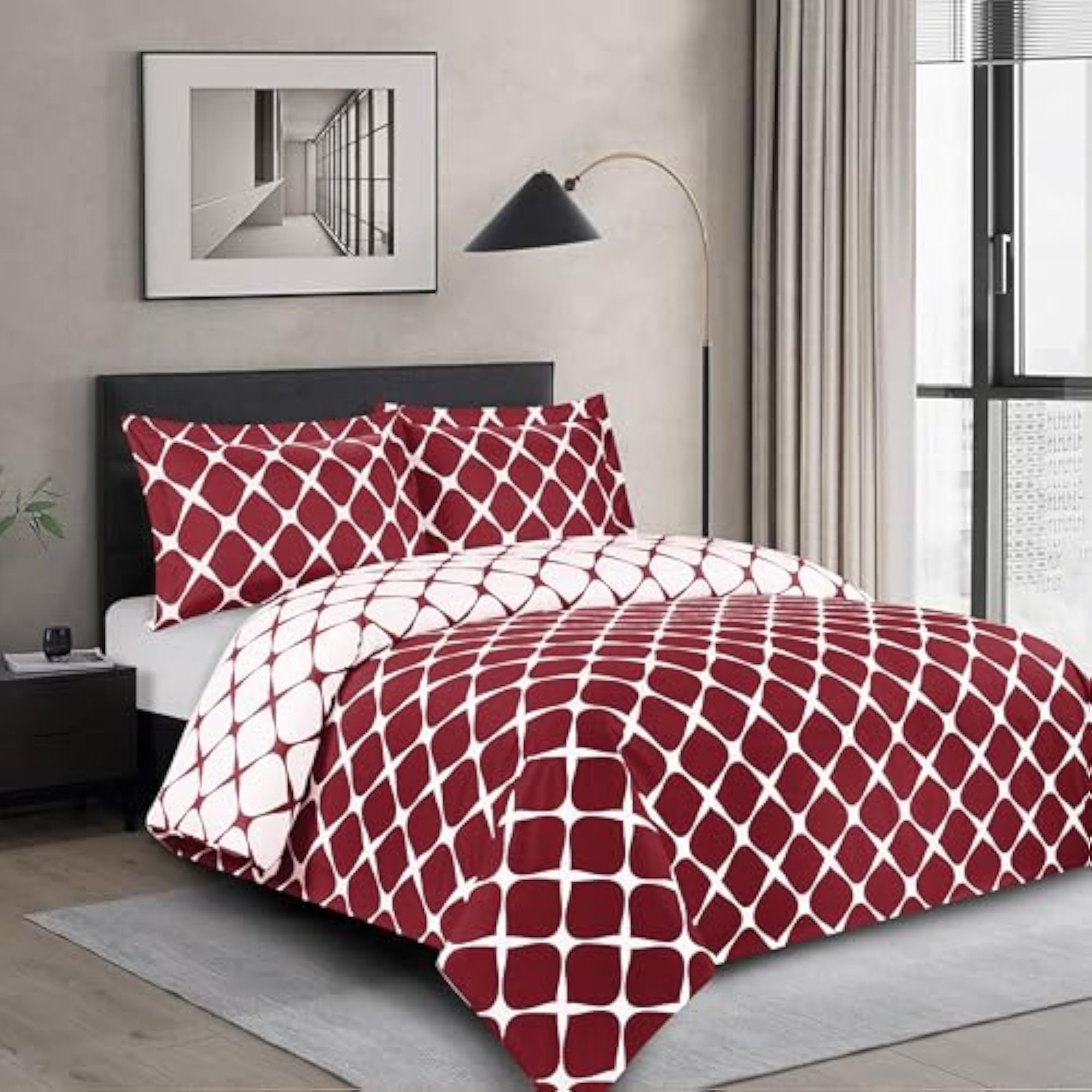 Luxury 3-Piece Reversible Duvet Cover Set - 1500 Microfiber