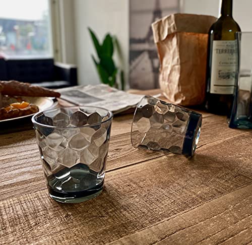 Klifa- Lyon- 11 Ounce, Set Of 6, Acrylic Tumbler Drinking Glasses Cups, Bpa-Free, Stackable Plastic Drinkware, Dishwasher Safe, Gray-Black … #TOP2