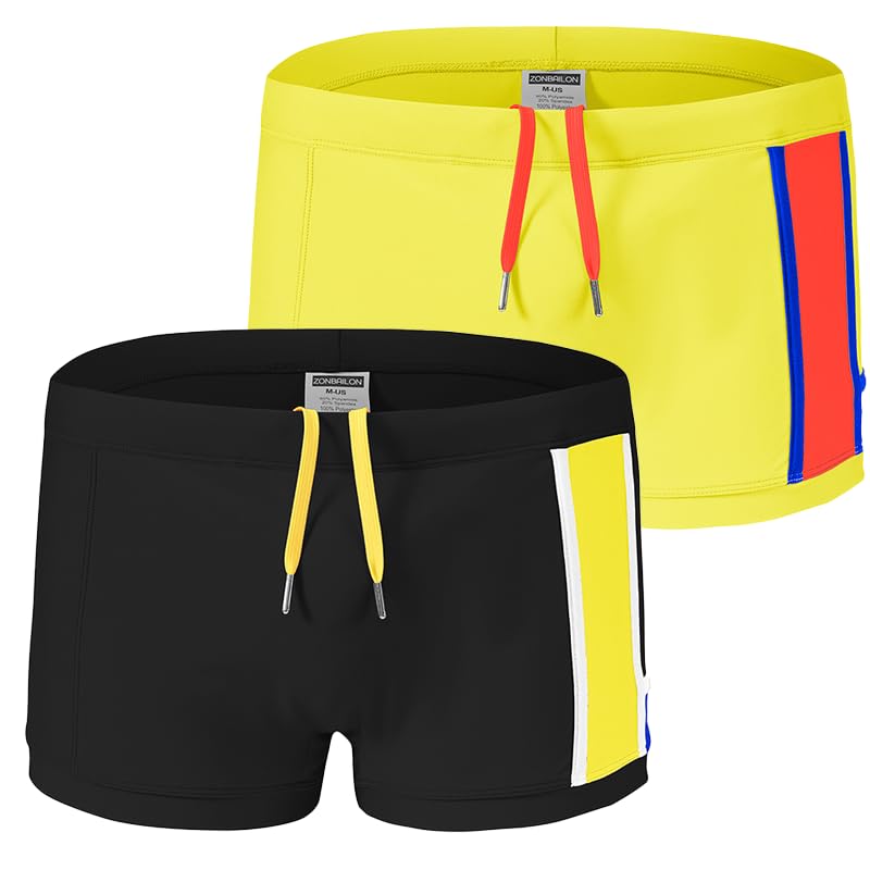 YAHWULAI Herren Badeshorts Badehosen für Männer mit Verstellbarer Kordel Geeignet für Wassersport