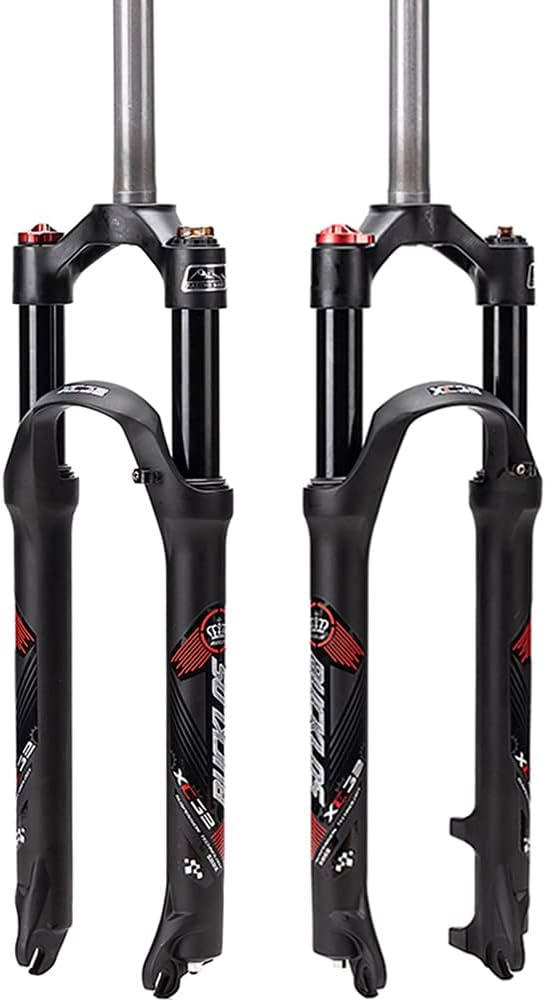 Mountain Bicycle Suspension Forks, 26/27.5/29 inch MTB Bike Front Fork with Preload Adjustment, 100mm Travel 28.6mm Threadless Steerer