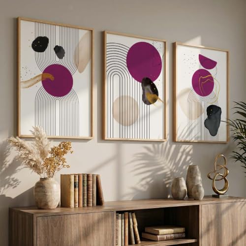 Image of kotart Classic Painting for Wall Decoration - Modern Art Wall Decor Framed Painting for Living Room Bedroom - Framed Posters /Paintings with Frame Set of 3 (Art 3)