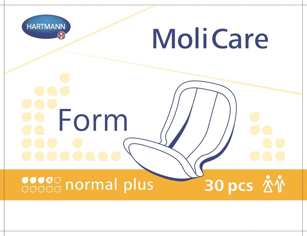 Molicare Forma 4 krople, do lekkiego nietrzymania moczu: wysokie bezpieczeństwo, dodatkowa ochrona przed wyciekiem i dyskrecja dla kobiet i mężczyzn, do stosowania z MoliCare Premium Fixpants, 4 x 32