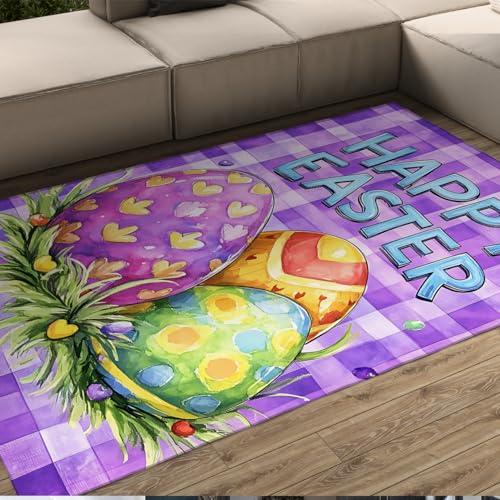 Tapis œufs de Pâques poils courts antidérapant doux - 2