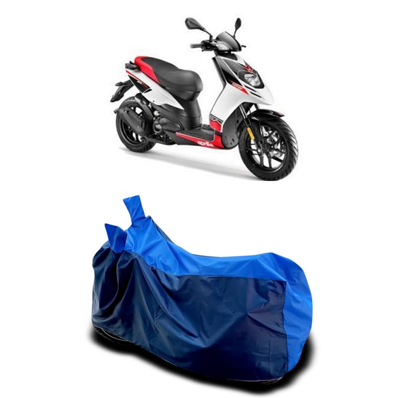Image of DUFFEL-Two Wheeler Bike Body Cover Compatible for Aprilia Sr-150 Heat Protectio /UV-Rays /Birds Dropping /DustProof /Waterproof All Variants [Nevay Blue]