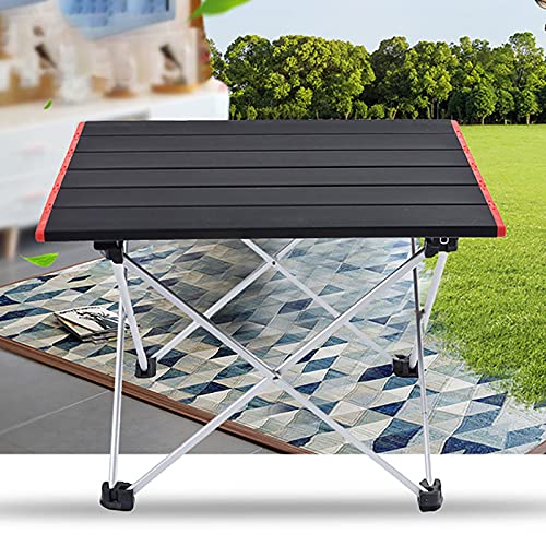 Table de camping portable de jardin pliante stable jaune noir - 5