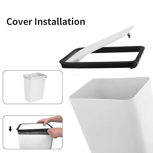 Miniatura 3 de ZLMXXT Bote de basura con tapa, paquete de 2 cubos de 4 galones15 litros, bote de basura con parte superior de prensa, bote de basura a prueba de