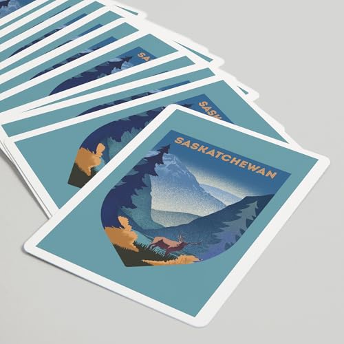 Baraja de Póker 52 cartas escena Elk y montañas miniatura 5