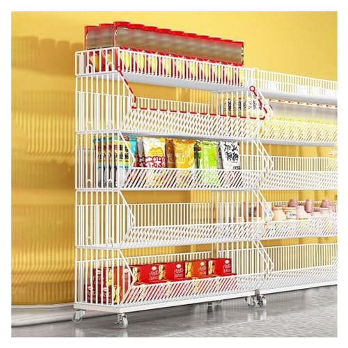 Étagère de présentation pour supermarché en métal noir 140cm pour snacks et bonbons