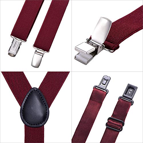 DonDon Set bretelle bambino e papillon rosso scuro...