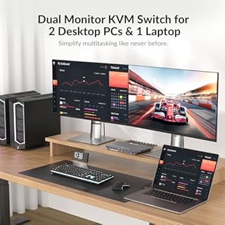AV Access Docking Station KVM Switch 1 Laptop & 2 Desktop PCs, Dual 4K@60Hz Monitors, EDID Emulation, 100W USB-C Charging, Gigabit Ethernet,High Refresh Rates,Ideal for Gaming, Office & Creative Work