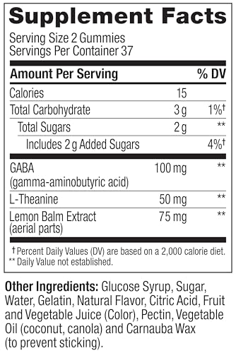 Image of OLLY Goodbye Stress Gummy, GABA, L-Theanine, Lemon Balm, Stress Relief Supplement, Berry - 74 Count