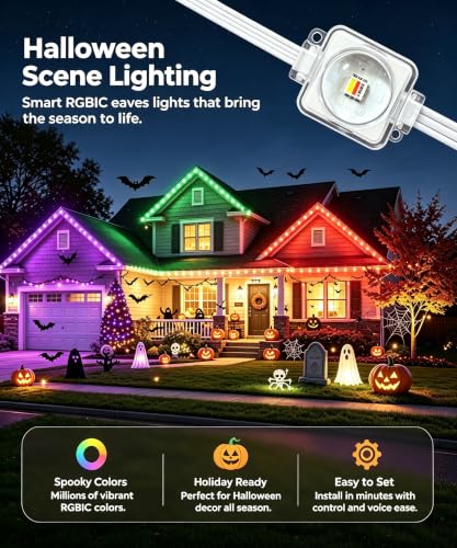 Permanent Outdoor Lights for House, 100FT RGB+IC Christmas Light - Image 2