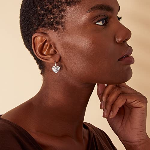 London Textured Heart Short Drop Earrings