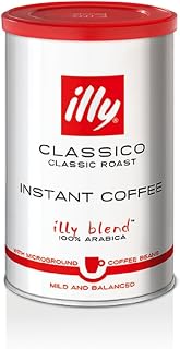Illy Classico Medium Roast Instant Coffee - 100% Arabica, Caramel Orange Blossom Jasmine Notes, Roasted in Italy, 3.3oz