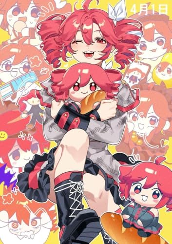Image of Kasane Teto Anime Poster Set of 3 A3 - Vocaloid Inspired Wall Art Posters for Bedroom, Gaming Room & Anime Room Decor | Manga Aesthetic Japanese Wall Posters | Otaku Anime Merch Unframed
