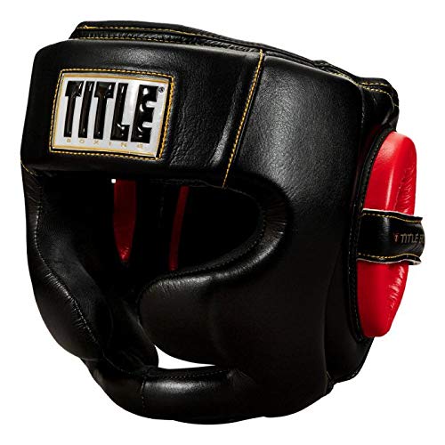 Title Boxing Fist Full Face Headgear, Black/Red/Gold, Large