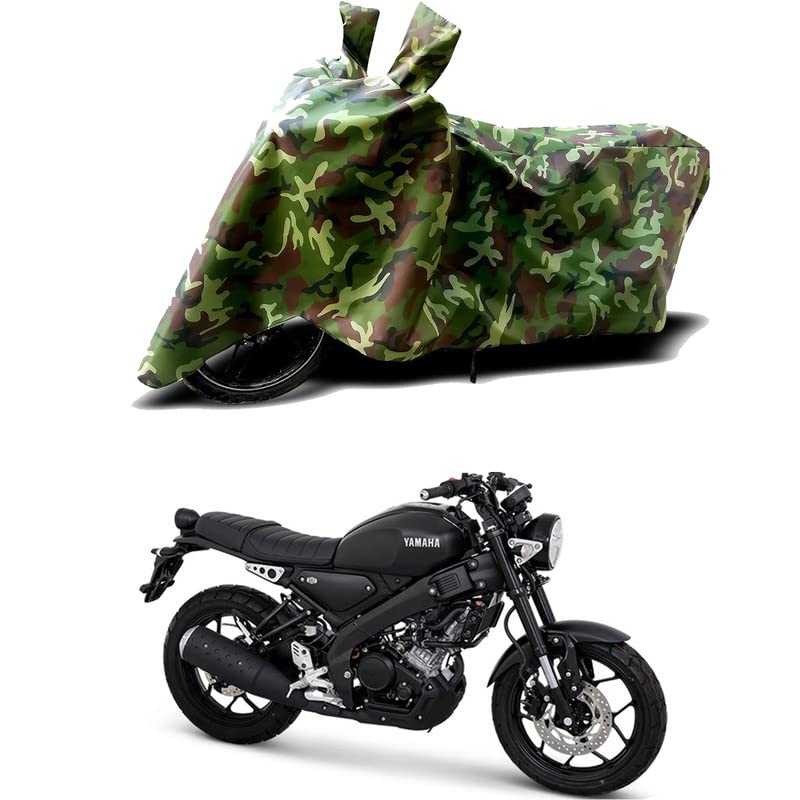 Image of 100% Water Resistant Full Bike Scooty Two Wheeler Body Cover Compatible For Yamaha XSR155 STD /UV-Rays /Heat Protection /Birds Dropping /Scratchproof /Dust proof /Waterproof /All Varient[Green MJ]