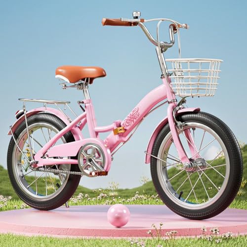 Bicicleta Plegable de 22 Pulgadas con Marco de Acero Al Carbono Llantas Negras Engrosadas Altura Ajustable Velocidad Única Adecuada para Adolescentes y Niños A,22 Inches