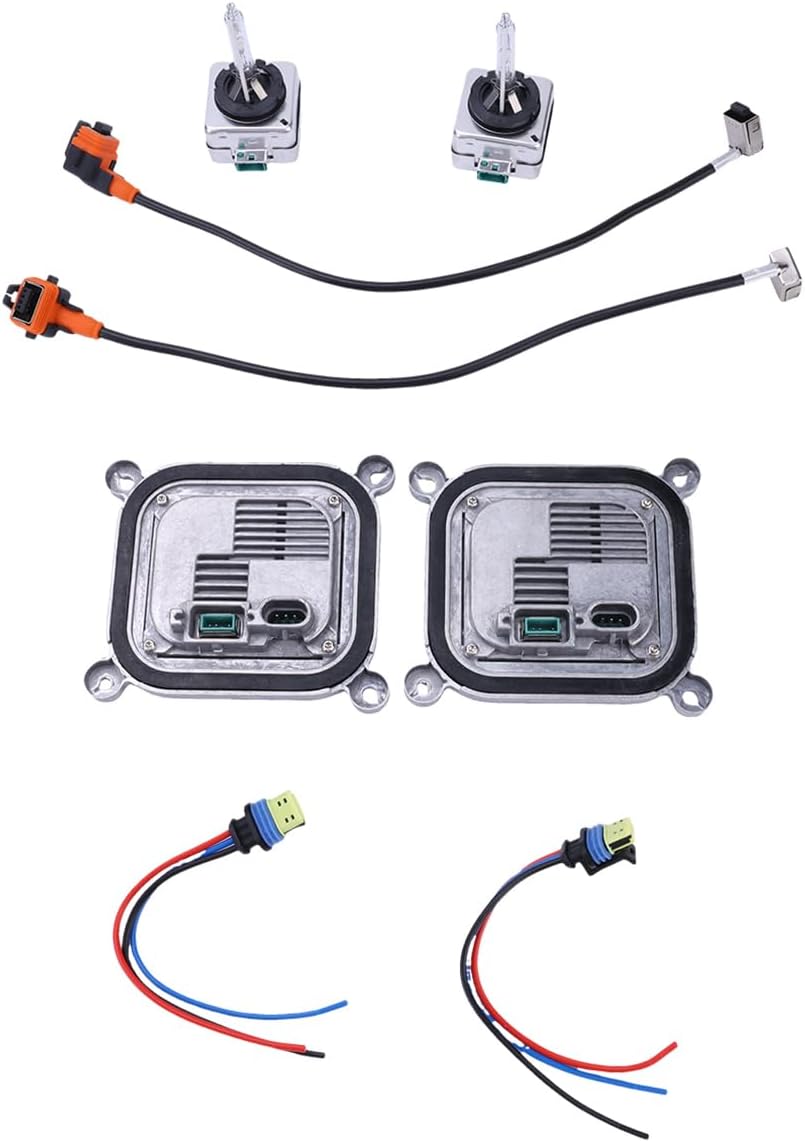 Xenon Headlight Low Beam Ballast Kit 8A5Z-13C170-A with Connecting Wire D3S Light Bulb 2 Pack, OE Direct Fit Hid Ballast, Anti Flicker Canbus Ready