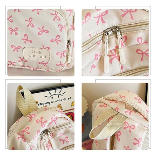 3pcs Bow Backpack Bags Set, Cute Kawaii Bow Backpack Set with Built-in Organizer (Black-B)4