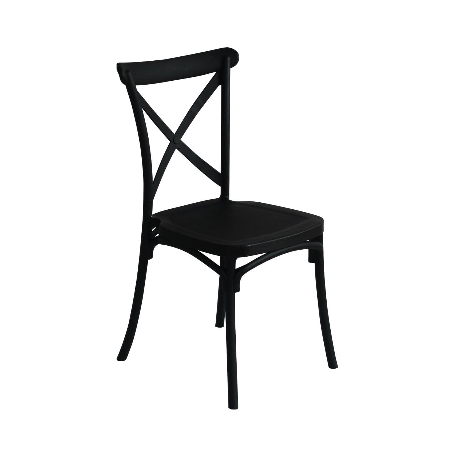 7H SEVEN HOUSE Silla para Catering Apilable Caroline, Resina, Negro, 45x40x87.5cm